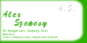 alex szepesy business card